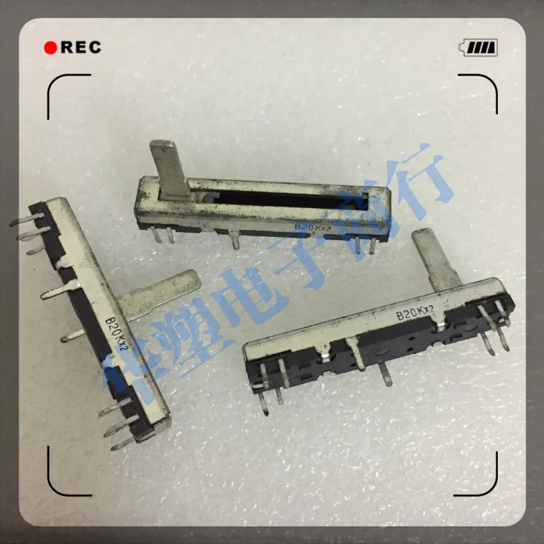 Синтезатор ползунковый Переключатель потенциометра двойной B20KX2 регулировки громкости 4,5 см x 45 мм 10-контактный с тонкой оправой