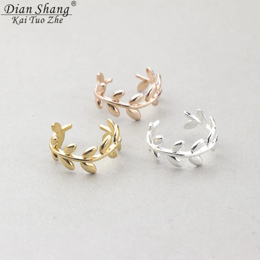 DIANSHANGKAITUOZHE Rose Gold Colour Adjustable Rings Boho Twisted Leaf Silver Toe Ring Bague Fashion Body Jewelry