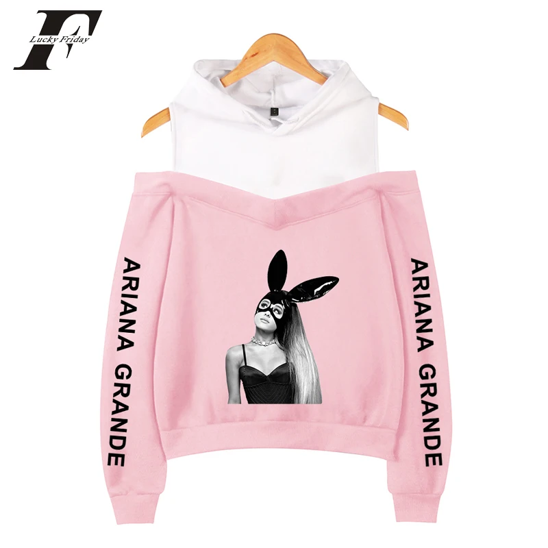 2019 Новый Ariana Толстовка "Гранде" толстовки женские хлопковые с длинным рукавом с открытыми плечами Эксклюзивный женский альбом хит-хоп