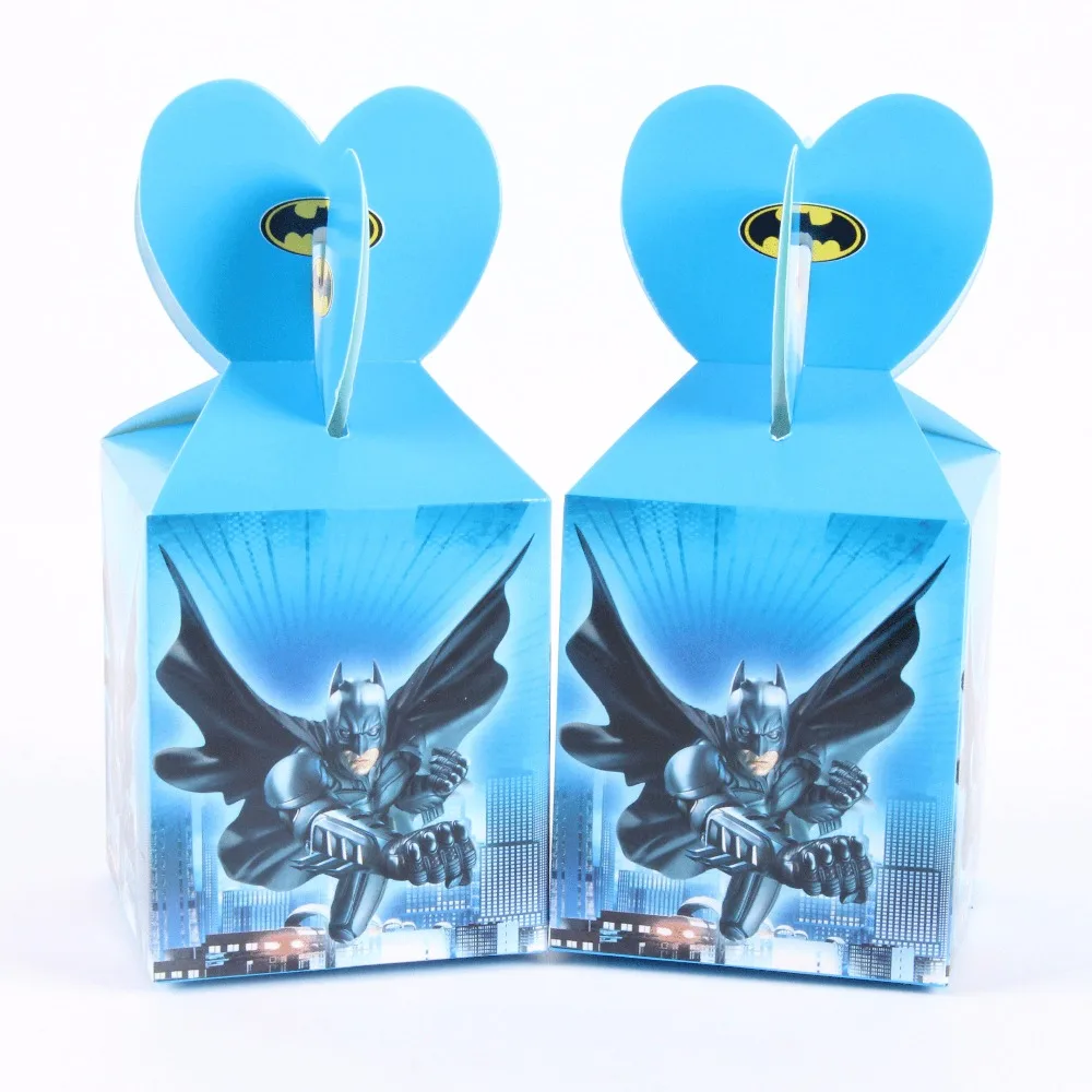 12 шт./лот, супер герой, Мститель, Микки, Минни, мультяшная коробка для конфет на день рождения, декор для детского душа, Детские коробки для подарков, принадлежности - Цвет: Batman