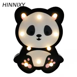 Hinnixy светодиодный 3D милые животные ночного освещения Panda Лев енота Форма Детская комната украшения прикроватной тумбочке ночник детский