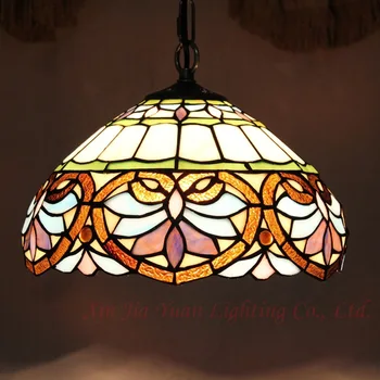 

European Handmade Tiffany Stained Glass Art Suspended Luminaire E27 110-240v Chain Pendant Lights For Home Parlor Scandinavian