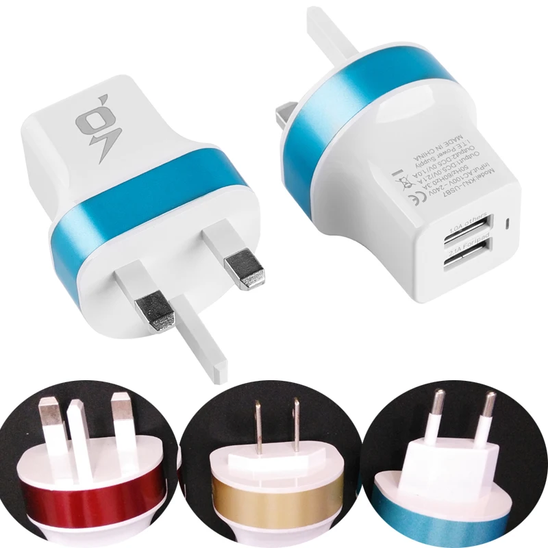 1PC Portable Wall Power Adapter USB Power Strip AC Power Sockets 2 USB