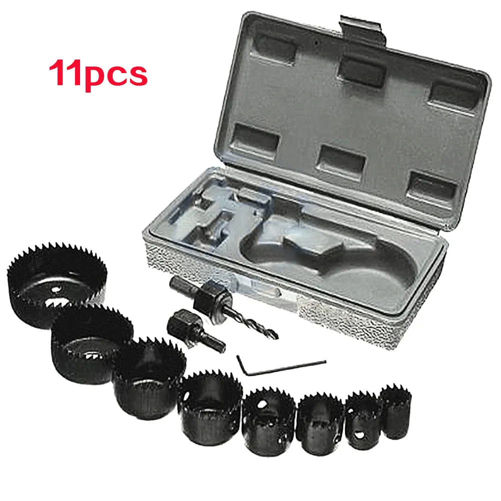

11pcs Hole Saw Cutting Set Kit Drilling Tool Wood Metal Cutter 19-64mm high quality Mandrels Saws Core Drill Bits Woodworking