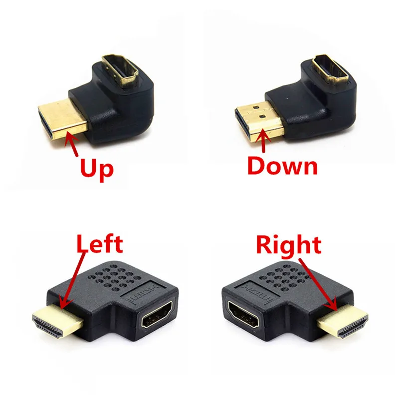 HD 1080P адаптер HDMI для мужчин и женщин конвертер 90/270 градусов вверх вниз влево
