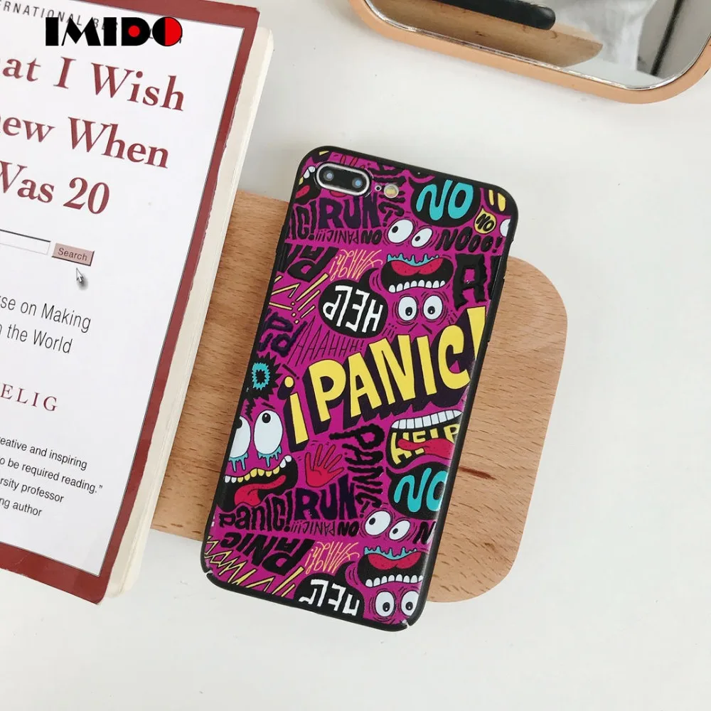 Матовый Жесткий чехол IMIDO для iPhone X XR XS MAX милый телефона с рисунком животных и глаз