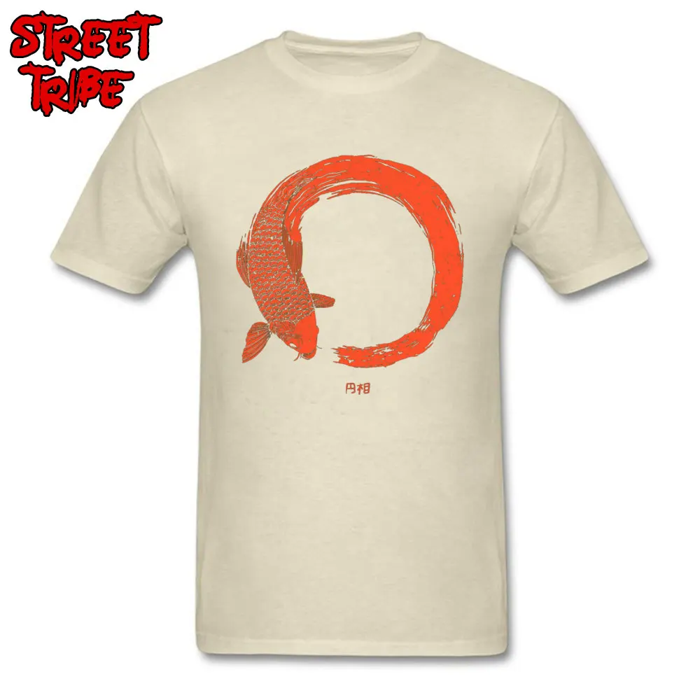 Cool 100% Cotton Tops T Shirt for Men Classic Tshirts Print Hip Hop Crewneck T Shirt Short Sleeve Wholesale Enso the beauty of imperfection 3389 beige