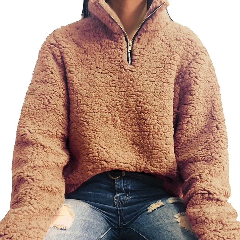New Autumn Winter Women Thickening Lamb Down Fleece Hoodie