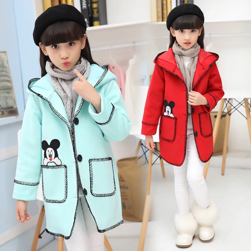 2016 new children s clothing paragraph cloth dust coat grows in cuhk girl with thick coat