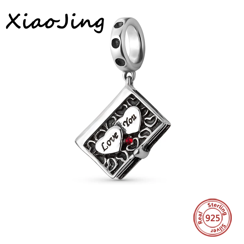 

Fit Original Pandora Bracelets Authentic New Style Charm 925 Sterling Silver Love You With Red CZ Charm Beads Jewelry Lover Gift