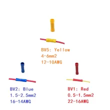 MINCO тепла лучший BV1 BV2 BV5 изолированный прямой стыковой проводные, кабельные разъемы для электрических проводов обжимного типа