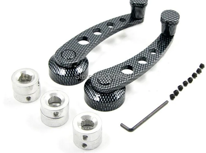 WH002 car window winder handle with aluminum carbon 2pcs set universal for car window crack handle