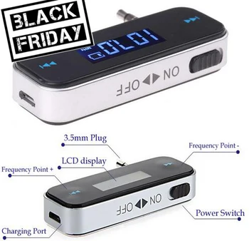 

3.5mm Wireless Mini Transmitter In Car Kit Music Audio FM Transmitter For iPhone 4 5 6 6S Plus Samsung iPad MP3 Handsfree