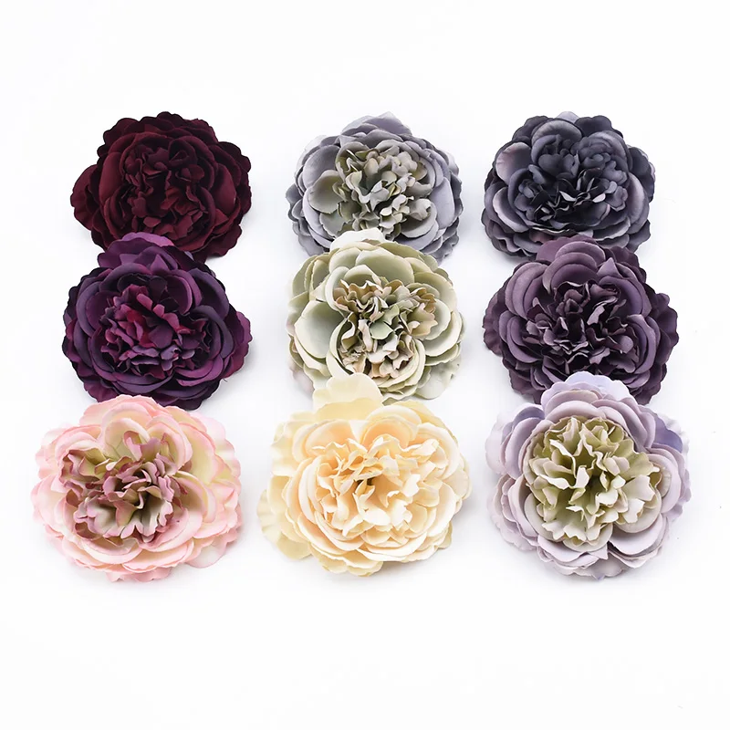 2pcs 8CM Retro peony scrapbooking flower wall a cap artificial plants for wedding home decoration accessories artificial flowers