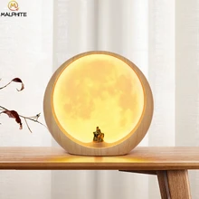 Светодиодный светильник с Луной, настольный светильник с usb зарядкой, сенсорный выключатель, светильник с Луной, настольная лампа, прикроватная лампа для спальни, домашний декор, светильник, светильники