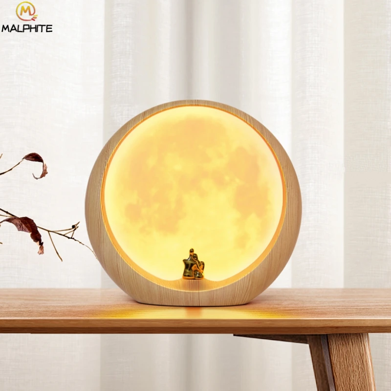 Novel Led Moon Lamp Table Light Usb Charging Touch Switch Led Moon Lamp Table Light Usb Charging