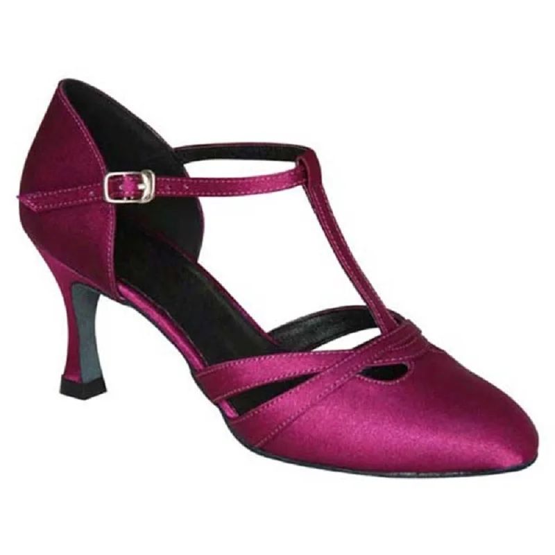 Размеры США 4-12 удобные фиолетовый коричневый загар Salsa Zapatos De Baile Высота каблука 7 см Бальные Обувь для танцев с закрытым носком для Для женщин NB019