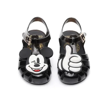 

2020 Summer Kids Girl Jelly Sandals Cute Minnie Mickey Pattern Non-slip Boy Shoes Crystal Children Beach Soft Sole Jelly Sandals
