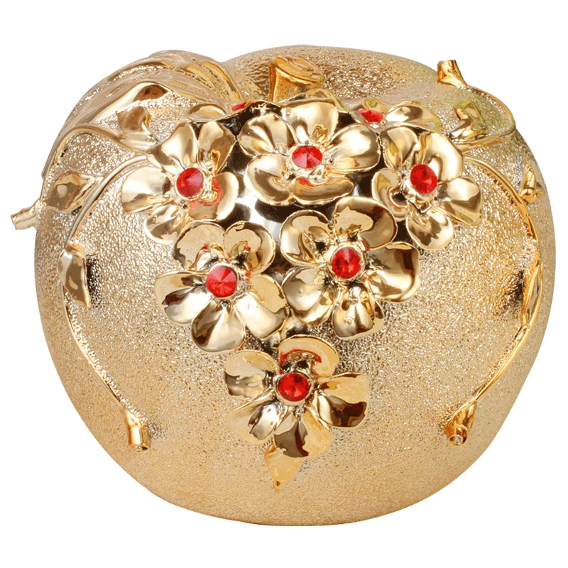 buy Modern Household Golden Ceramics Diamond Apple Creative Room Decoration Sitting Room Wine Cabinet TV Ark Ceramic Decoration