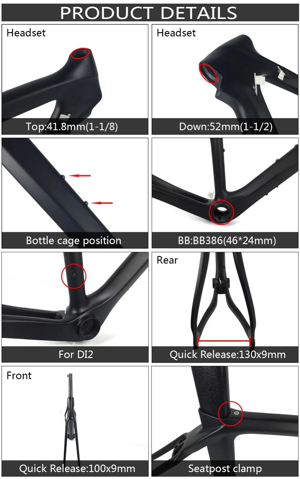 Excellent Spcycle T1000 Full Carbon Road Bike Frame 700C Road Bicycle Carbon Frameset UD Matt Racing Bicycle Frames With Headset BB386 10