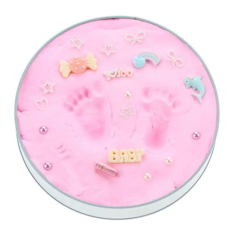Мягкие Детские сувениры ручной работы для девочек и мальчиков отпечаток руки комплект Мемориальный подарок Keepsake для новорожденного ребенка памятный подарок нетоксичный чернильный коврик - Цвет: pink