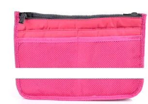 2 шт./лот Многофункциональный многослойная нейлон Косметика органайзер для хранения Портативный косметический с молнией косметичка для поездок для женщин - Цвет: rose red
