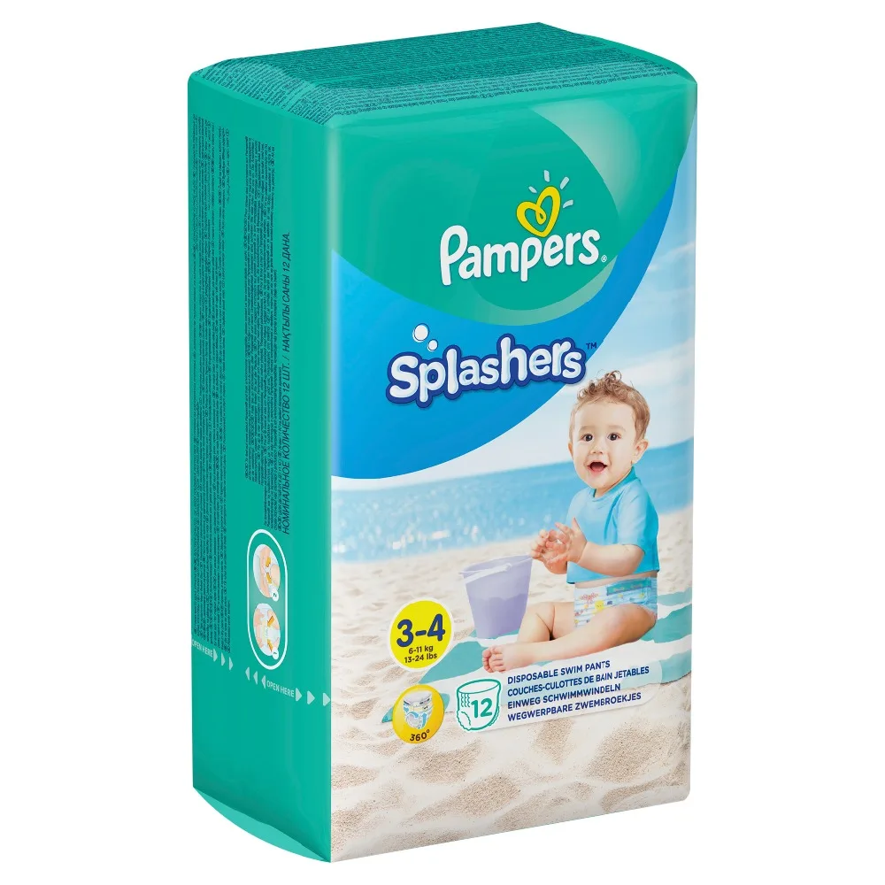 Трусики для плавания Pampers Splashers размер 3 4 12 шт.|Одноразовые подгузники| |