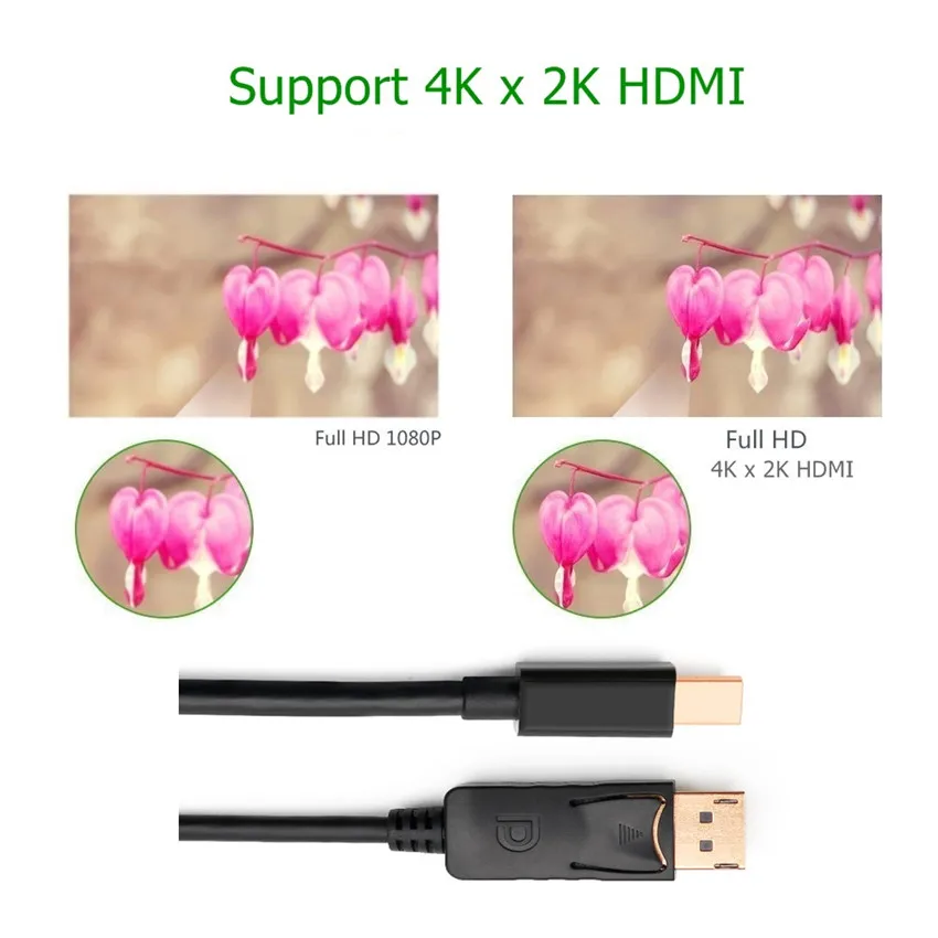 Кабель Mini DisplayPort для Thunderbolt 2 переходник dp на DP 4K Apple Macbook air dell| |