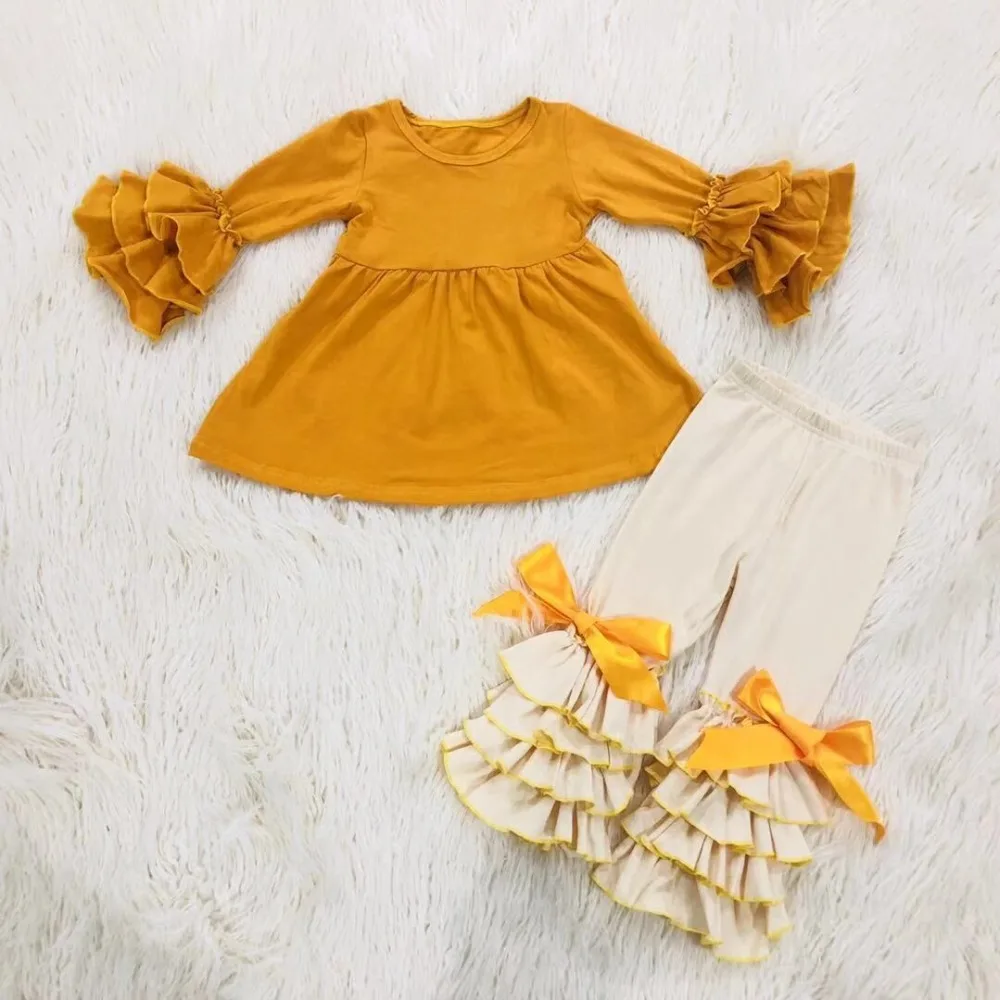 Kaiya Angel/модные изысканные наряды для девочек однотонный топ с длинными рукавами +