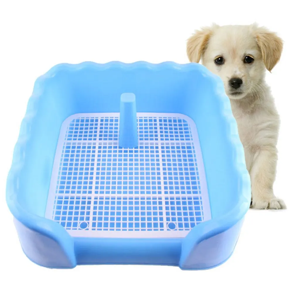 

Portable Lovely Pet Dog Cat Toilet Tray Puppy Training Pad Holder Floor Protection Mesh Urinal Bowl Pee Training Toilet