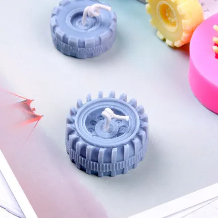 3D силиконовая форма для свечей DIY формы автомобильных шин мыла помадки торта