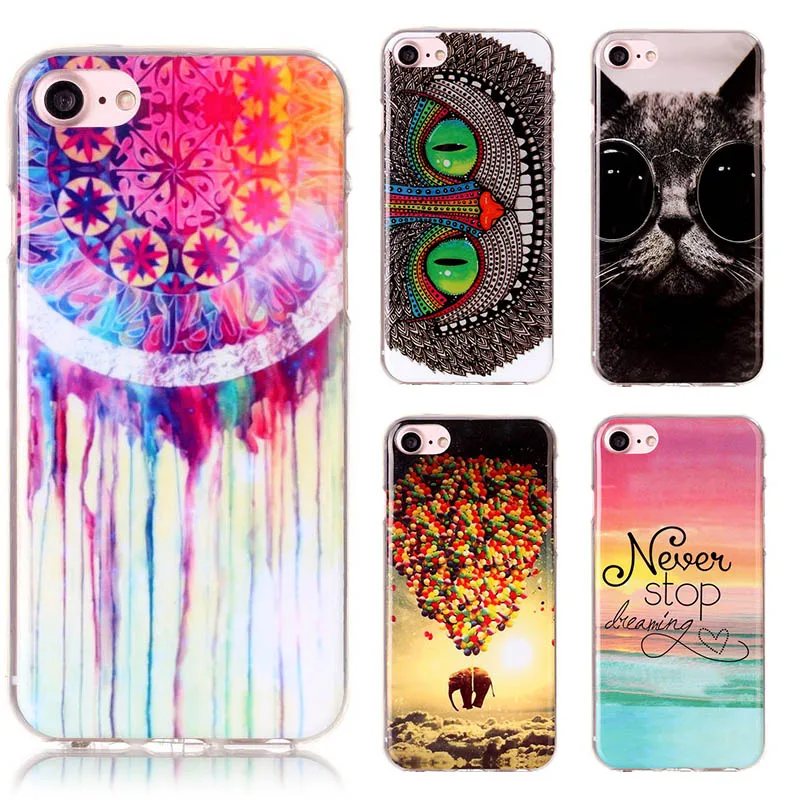 New Cover For iPhone 7 Case Silicone 3D Printing Soft TPU Back On Coque Protective Shell |