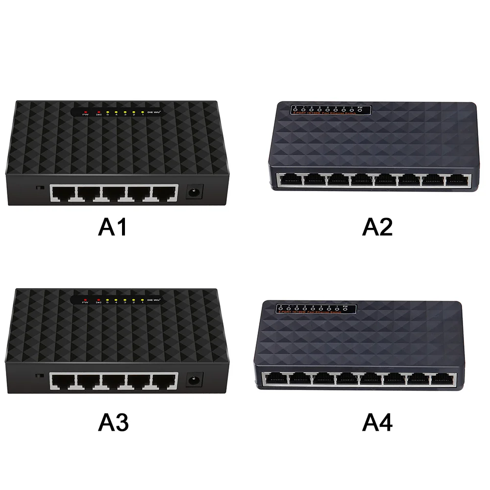 Коммутатор Настольный гигабитный RJ45 на 5/8 портов 10/100 Мбит/с|Сетевые карты| |