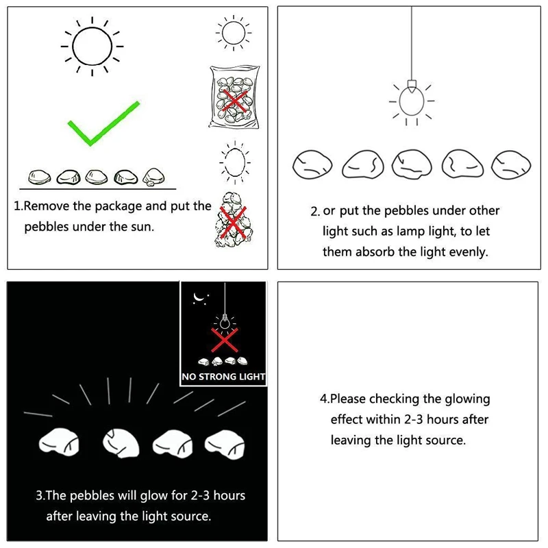 100 шт. светящиеся галечные камни для сада, аквариума, ландшафтного дизайна, свадебного декора, вечерние украшения для дома