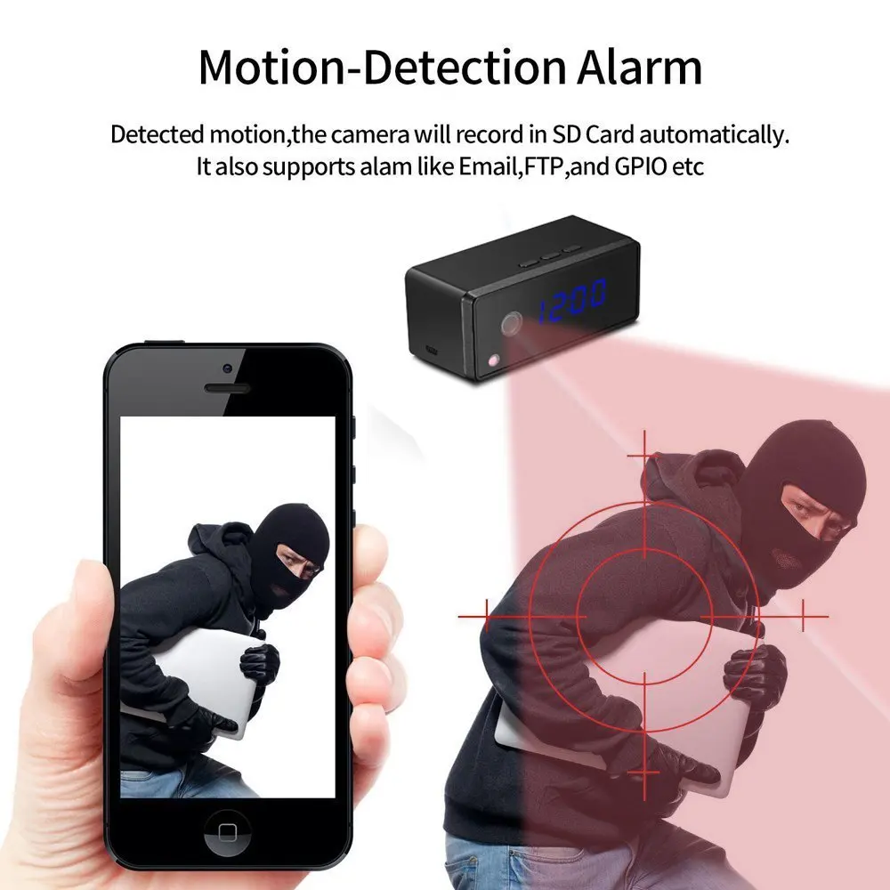 wifi mini clock camera table clock camera 5