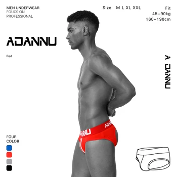 

ADANNU 4PC/LOT Fashion hot Mesh popular Underwear Breathable Cotton Sexy Gay Spandex Underwear Jockstrap Men Hombre