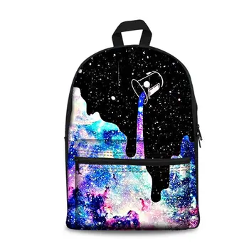 

THIKIN Pouring Milk Cartoon Patterns Casual Children Kids Bookbags Girls Canvas Travel Bagpack Stars Shining Women Daily Bags
