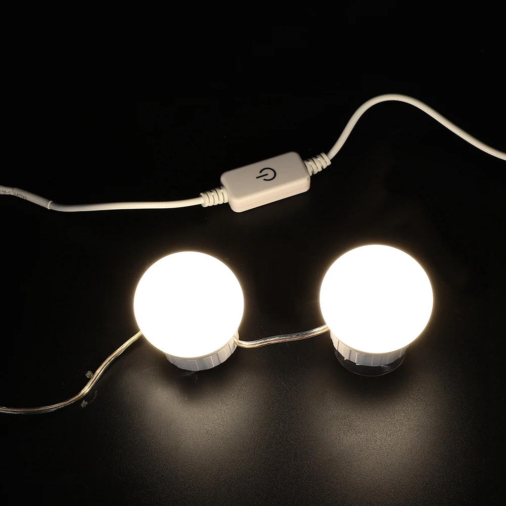 4 типа светодиодный светильник-лампа, зеркальный светильник, косметический светильник, USB сенсорный переключатель, зеркальный светильник, набор линз, головной светильник, лампочки, косметический светильник, лампа для макияжа, зеркала - Цвет: 2 Bulbs