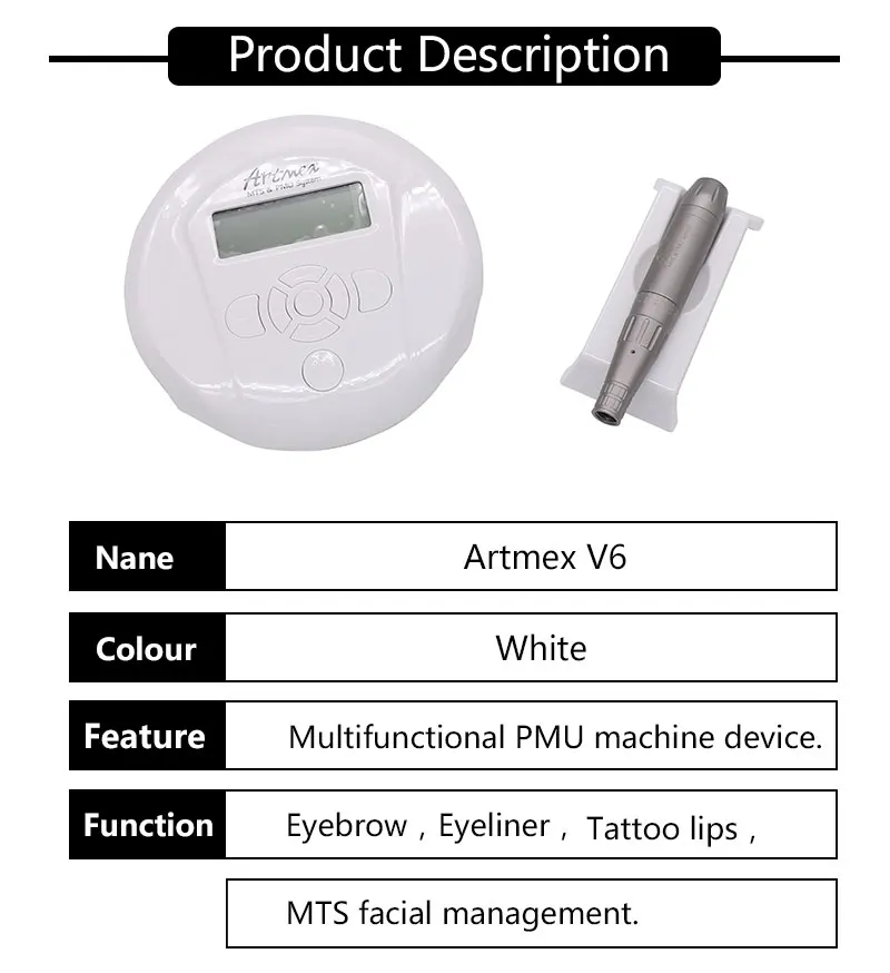 Высококачественный профессиональный Перманентный макияж машина Artmex V6 бровей губ Вращающаяся ручка V6 татуировки МТС пму Системы с V6 игла для тату-машинок