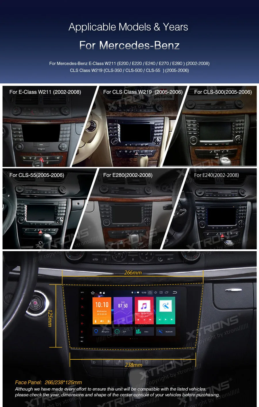 Cheap 8" Android 9.0 Pie OS Car Multimedia Navigation GPS Radio for Mercedes-Benz E-Class W211 2002-2008 & CLS-Class W219 2005-2006 3