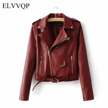 Тонкий весенний жакет для женщин; Большие размеры мотоциклетные ветровка Женская Chaqueta Mujer Cuero Negra короткие Босоножки из искусственной pu кожи NW544