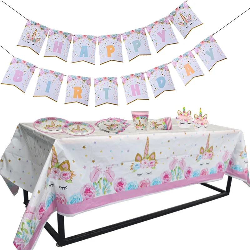 Unicorn Party Tablecloths Kids Birthday Party Decoration Unicornio Table Cover Kit Baby Shower Christening Wedding Supplies Unicorn Party Tablecloths Kids Birthday Party Decoration Unicornio Table Cover Kit Baby Shower Christening Wedding Supplies