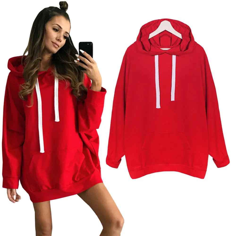 

Over size Spring Autumn Zanzea Womens Long Sleeve Hooded Loose Casual Warm Hoodies sweatshirts for girls bluza damska 2019 new