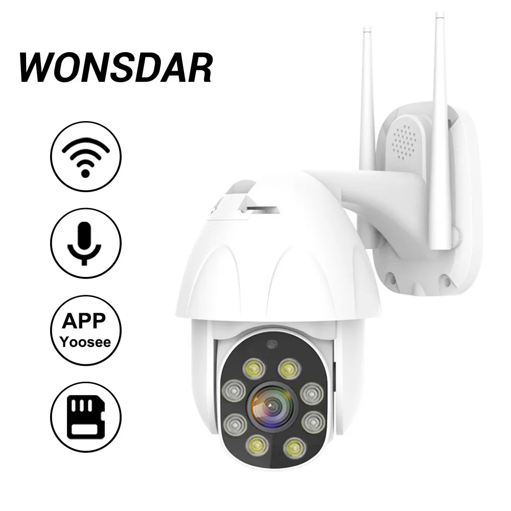 Wonsdar wifi IP камера 1080P HD наружная беспроводная PTZ скоростная купольная камера видеонаблюдения домашняя Камера Безопасности s ONVIF 2MP IR P2P Yoosee APP