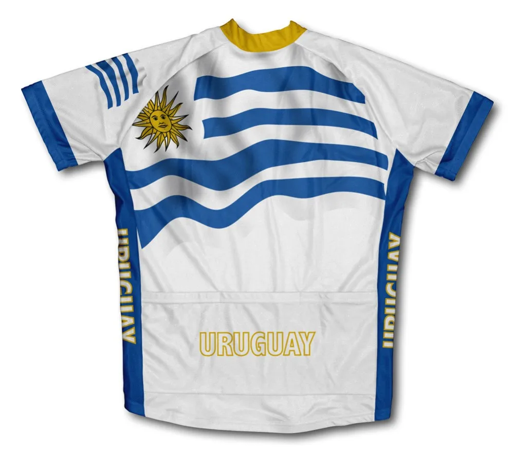 Флаг Уругвай Велоспорт Джерси велосипед короткий рукав спортивная одежда для велоспорта быстросохнущие гоночный велосипед одежда топы