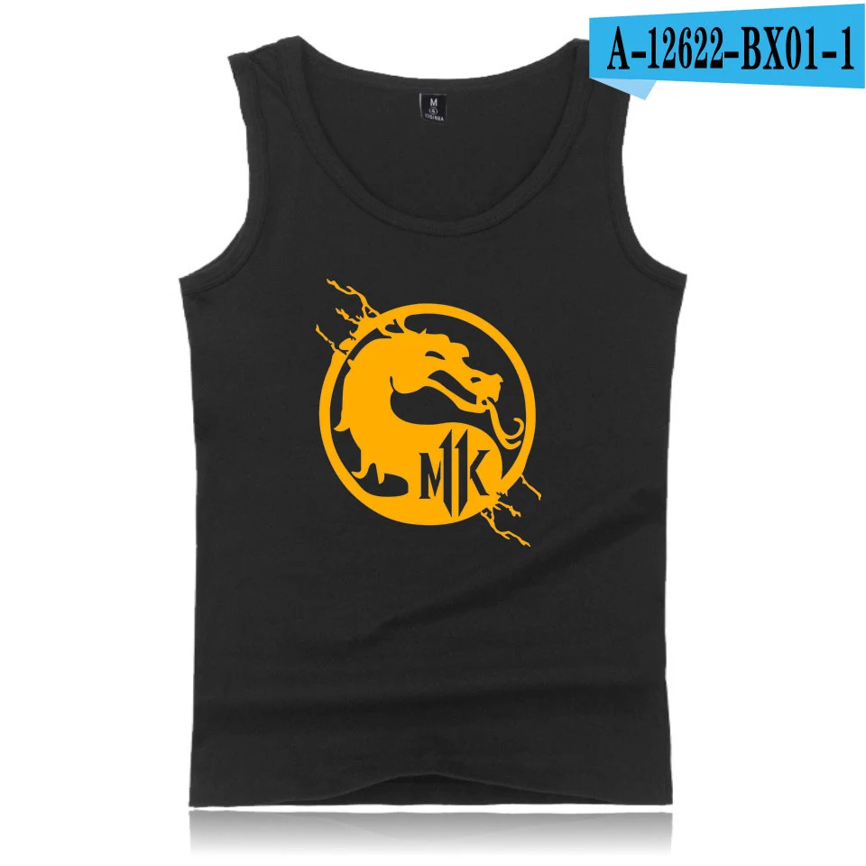 Mortal Kombat 11 MK повседневная мужская майка без рукавов, майка для бодибилдинга, Gymclothing, летние майки для фитнеса для мужчин/женщин, BAMBAM - Цвет: black