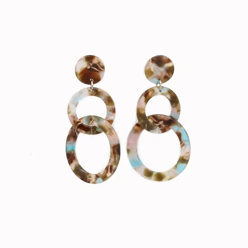 

Long Hollow Round Earrings For Women Personality Fashion Acrylic Trendy Jewelry