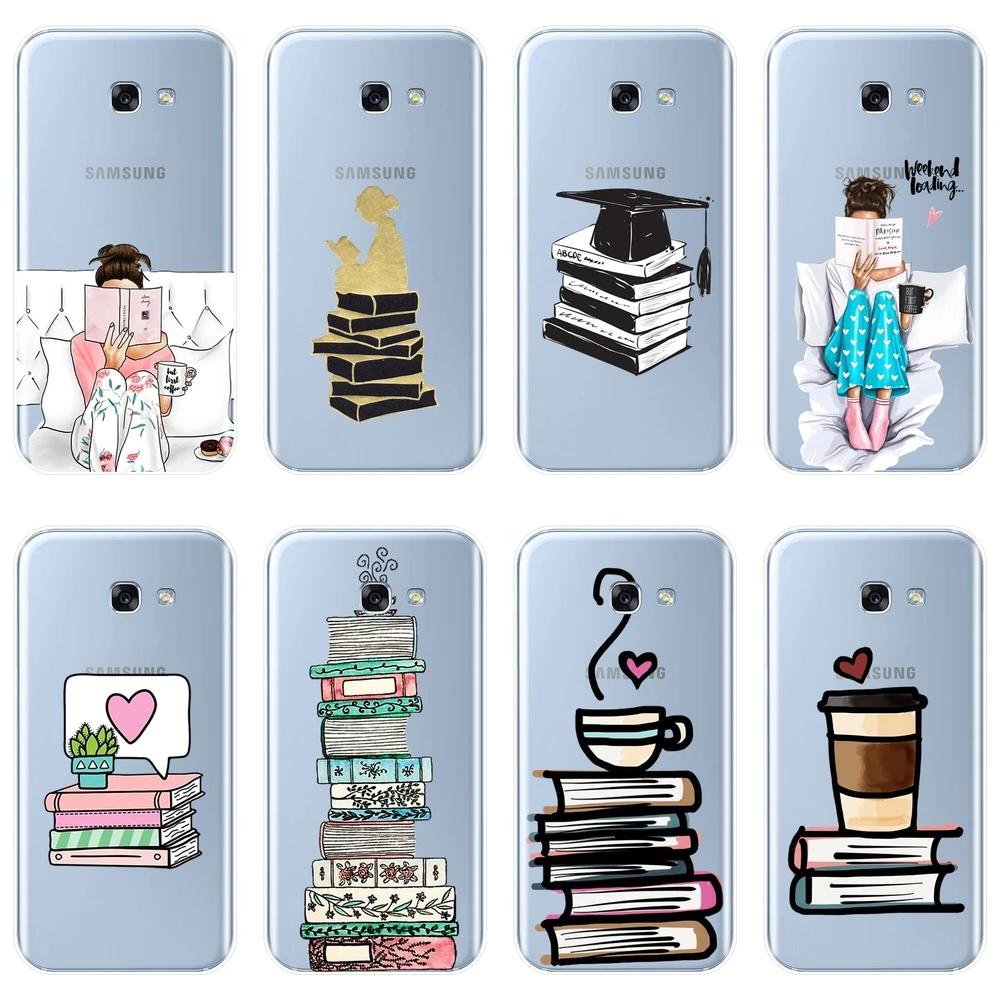 

Back Cover For Samsung Galaxy A6 A8 Plus 2018 A5 A7 Silicone Soft Book Girl Heart Phone Case For Samsung A3 A5 A7 2016 2017 Case