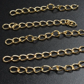 

FLTMRH 10pcs 0.7mm*7mm Silver Color Metal Bulk Tail Chains Extended Extension Chain for Bracelets Neck lace Dery Making