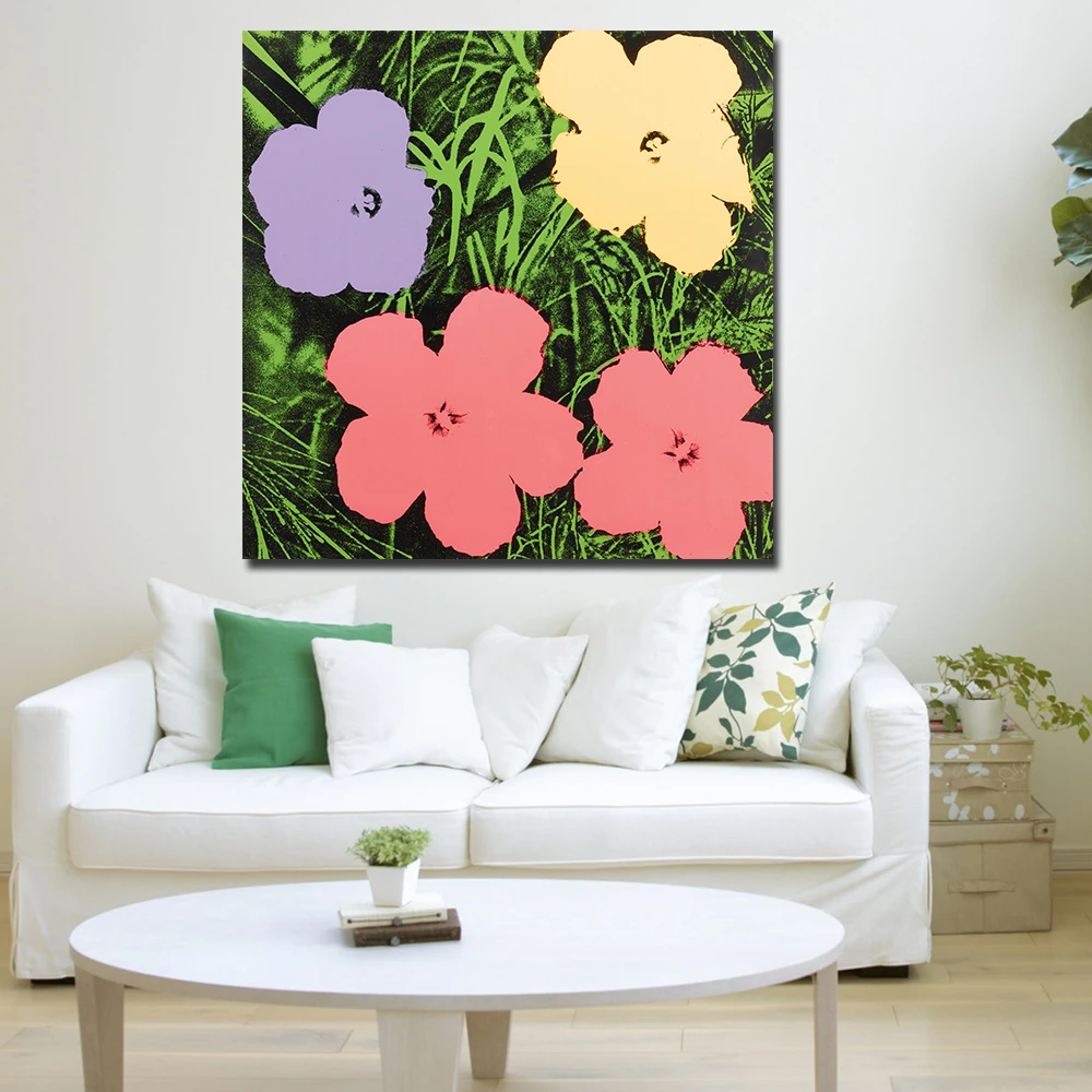 Jqhyart アンディウォーホルの花の壁画 カラフルなキャンバスプリント リビングルームとベッドルームの写真 フレームなし Painting Flower Wall Painting Flowerprints Pictures Aliexpress